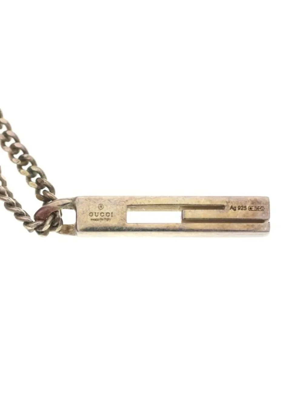 Gucci G Motif Charm Necklace Silver
